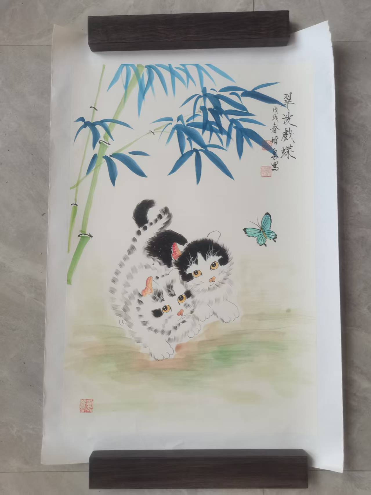 李增勇《翠波戏蝶》-嘉诚艺术