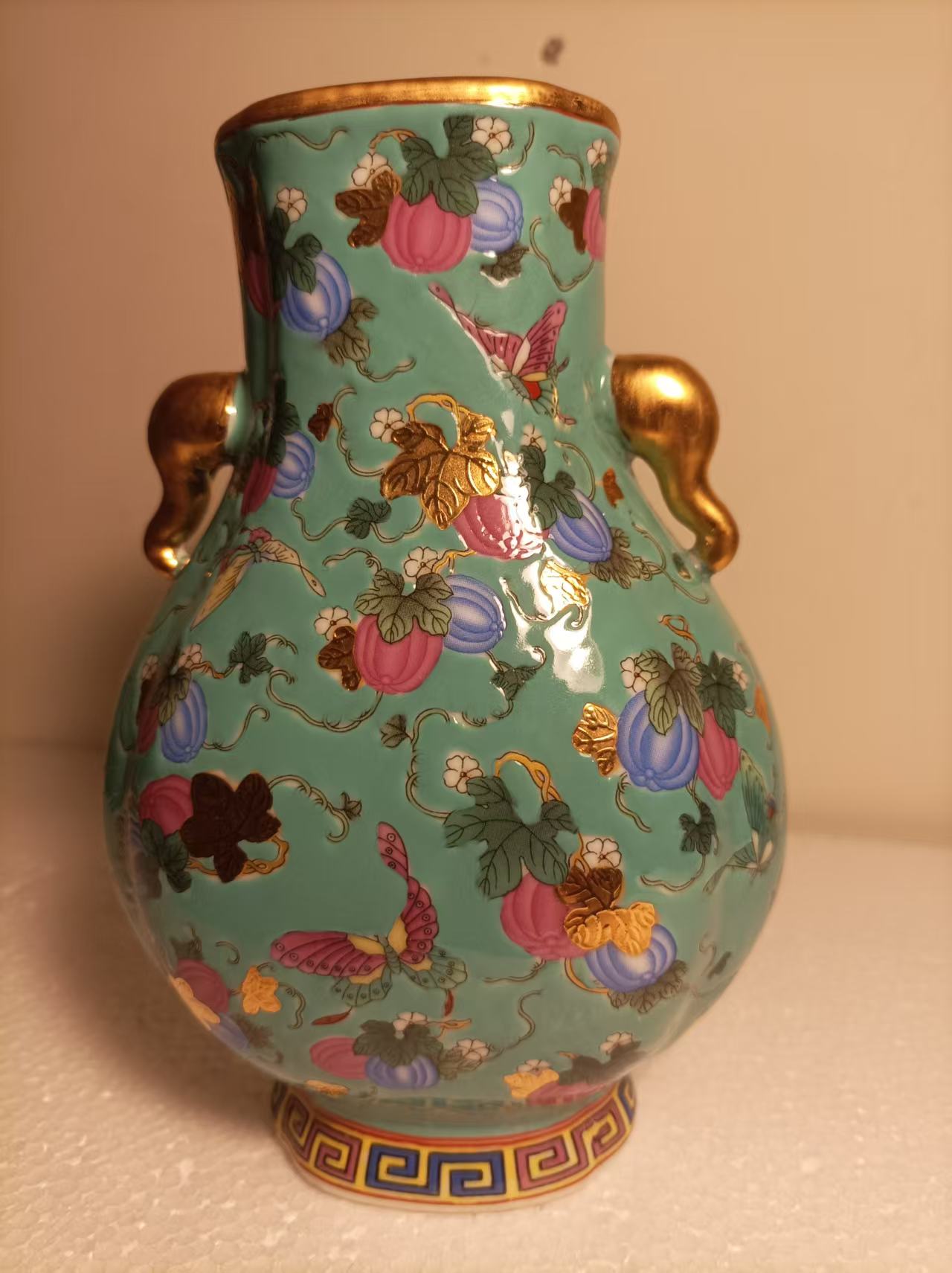 乾隆年制《花卉象耳尊》-嘉诚艺术