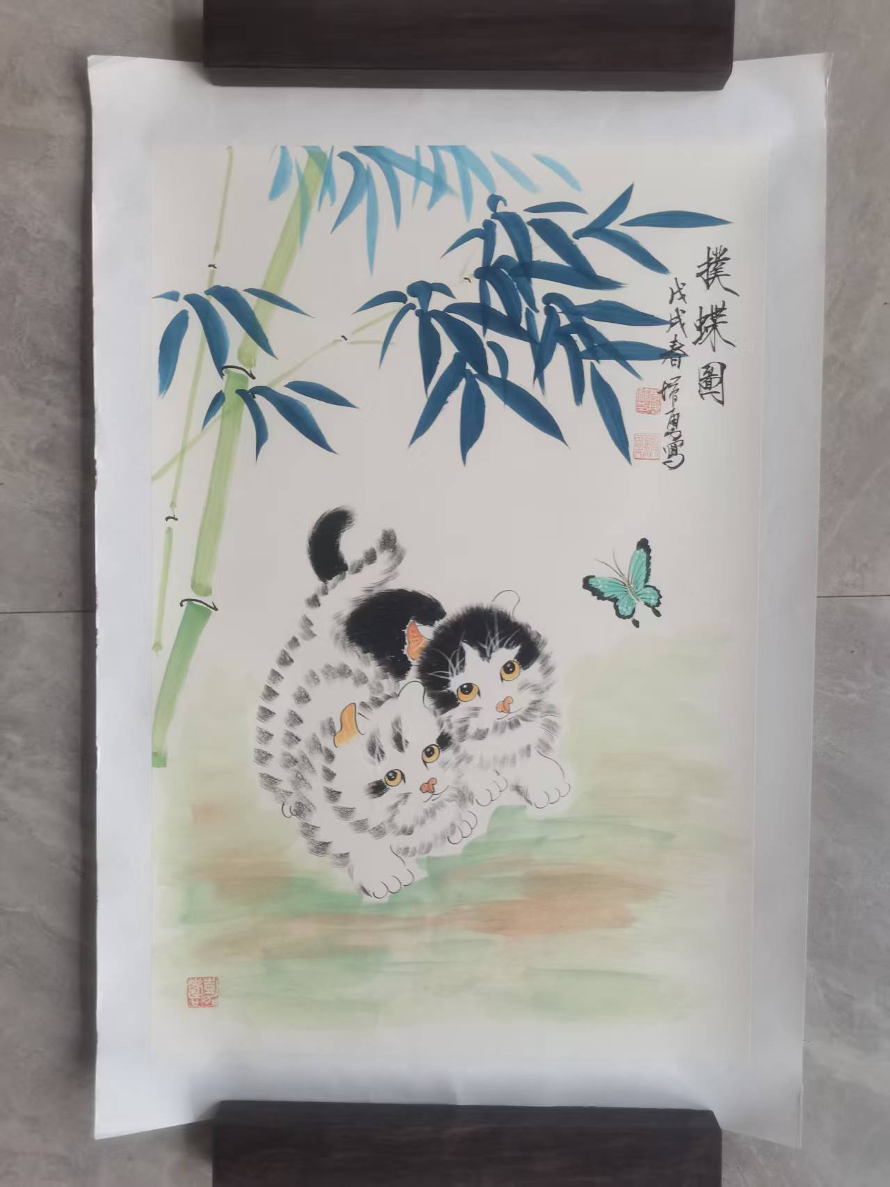 李增勇《扑蝶图》-嘉诚艺术