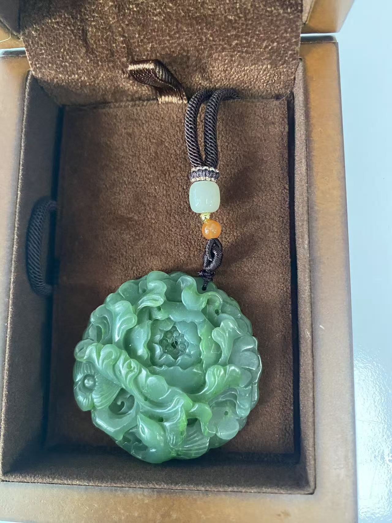 和田玉(碧玉)《花开富贵》-嘉诚艺术