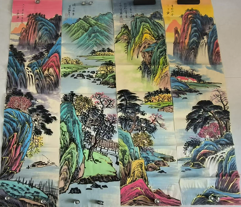 张大千《山水图》四条屏-嘉诚艺术