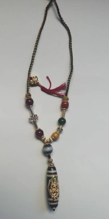 天珠吊坠（镶金一套）-嘉诚艺术