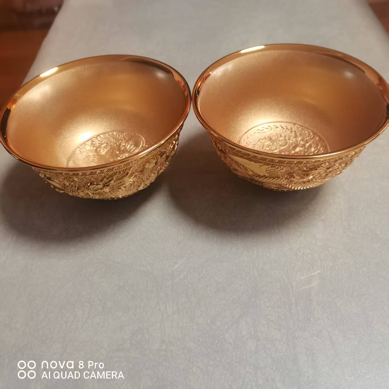 龙凤金碗（一对）-嘉诚艺术