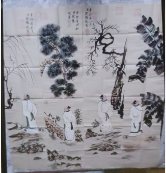 徐扬《人物图》四条屏-嘉诚艺术