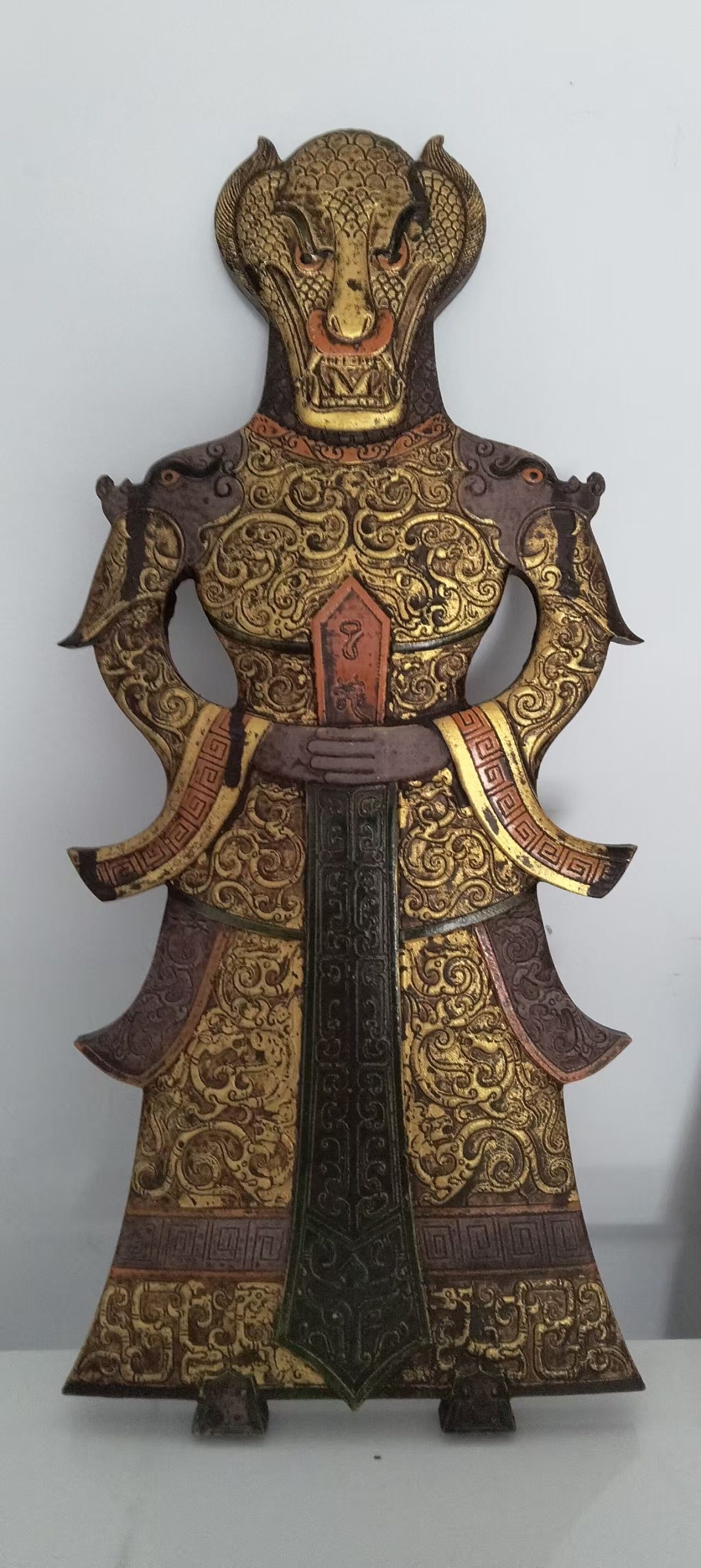 高古玉《鎏金彩绘神兽》-嘉诚艺术