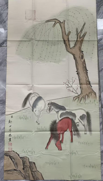 郎世宁《骏马图》-嘉诚艺术