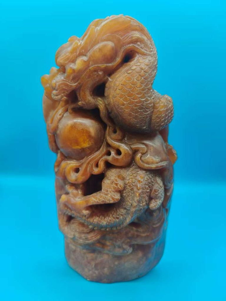 图片[1]-田黄石《神龙摆件》-嘉诚艺术