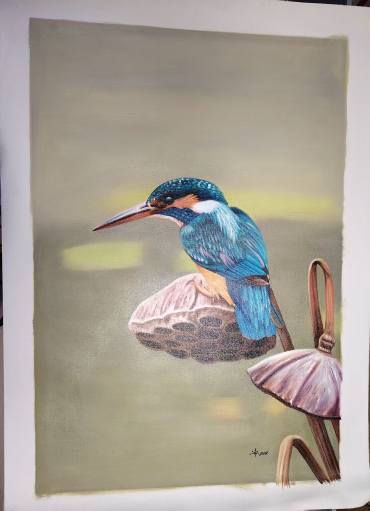 图片[1]-二郎《花鸟图》-嘉诚艺术