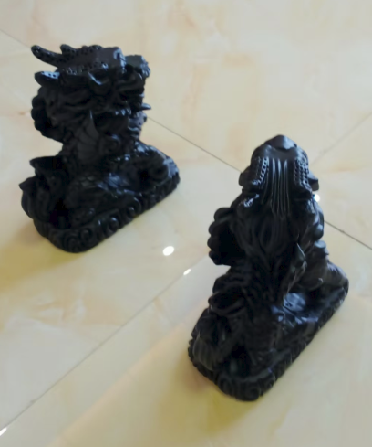 黑檀《瑞兽摆件》一对-嘉诚艺术