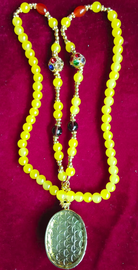 蜜蜡《镶宝石项链吊坠》-嘉诚艺术