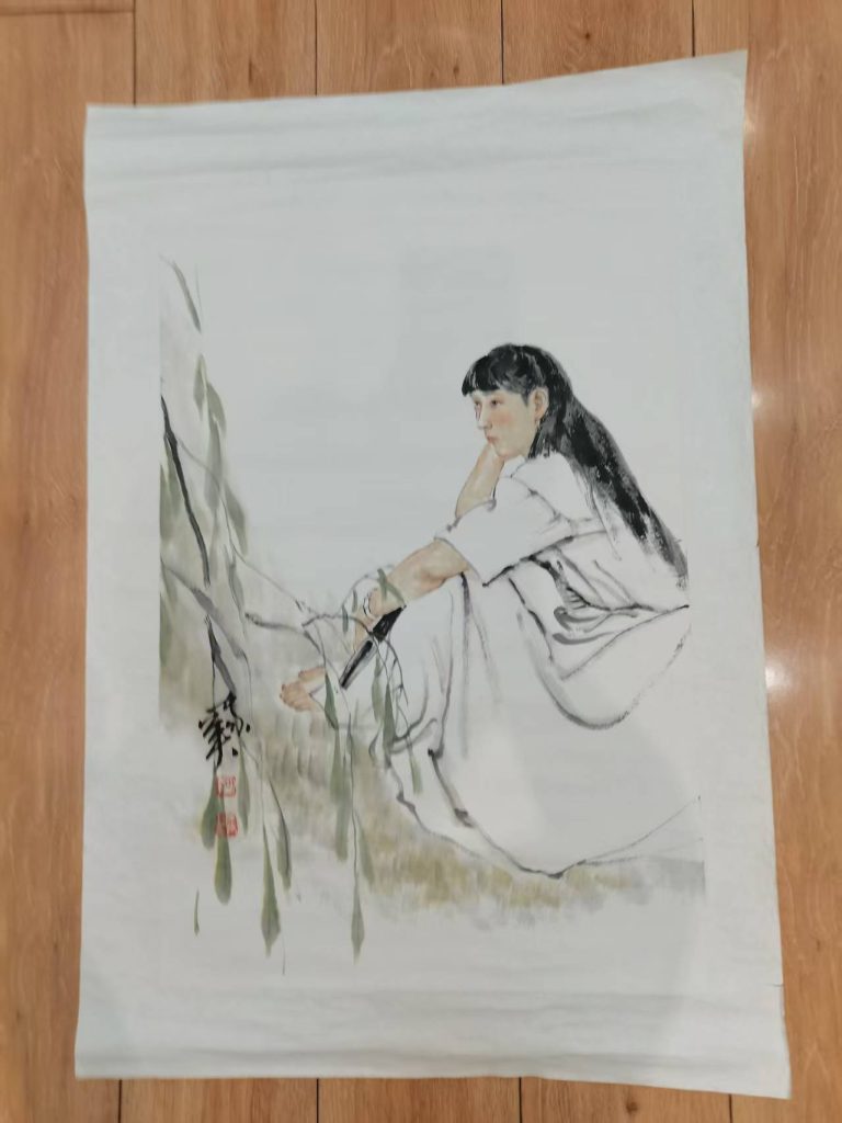 图片[1]-何家英《少女》-嘉诚艺术