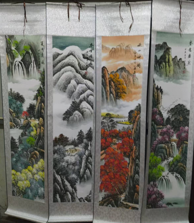 李川浦《春夏秋冬》四条屏-嘉诚艺术