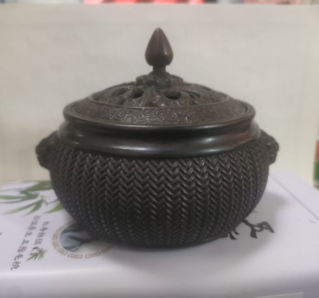 图片[1]-乾隆年制《狮耳竹编花纹香炉》-嘉诚艺术