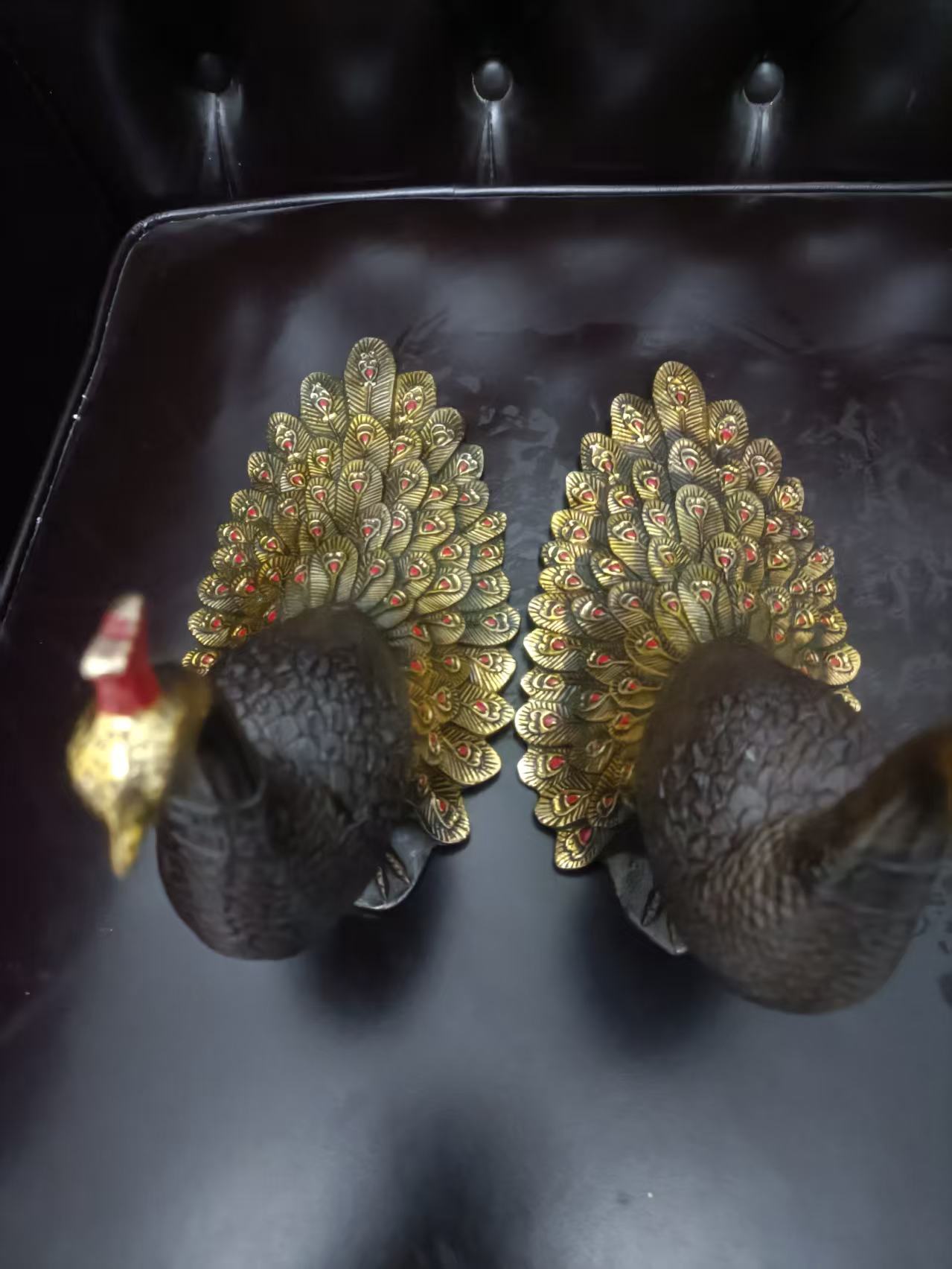 乾隆年制《铜鎏金孔雀》一对-嘉诚艺术