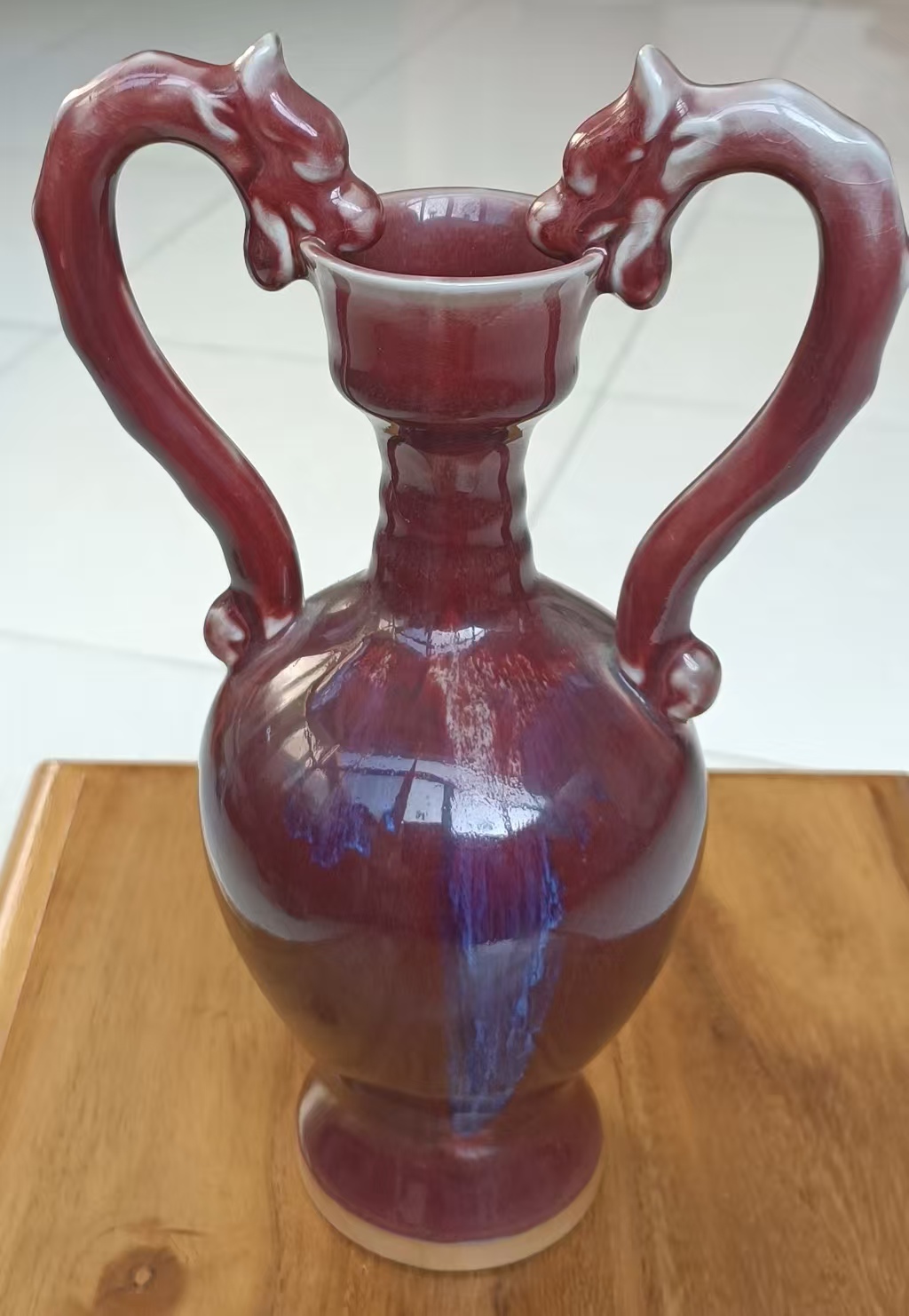 钧窑《双龙耳瓷釉瓶》-嘉诚艺术