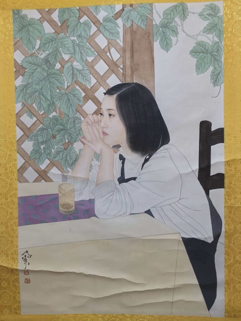 图片[1]-何家英《少女》-嘉诚艺术