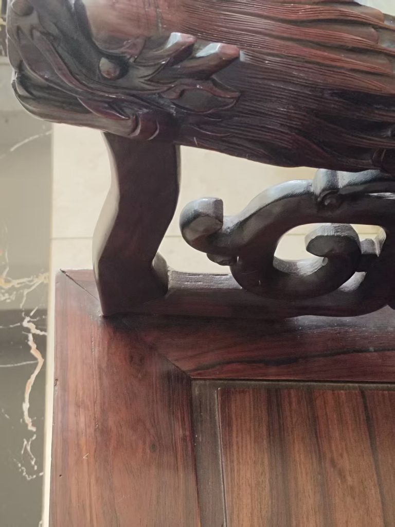 图片[2]-清《海南黄花梨紫油梨龙凤皇宫椅》一套-嘉诚艺术