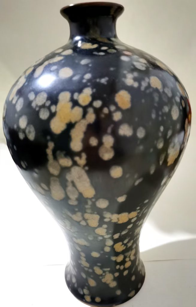 图片[1]-吉州窑《黑釉虎斑梅瓶》-嘉诚艺术