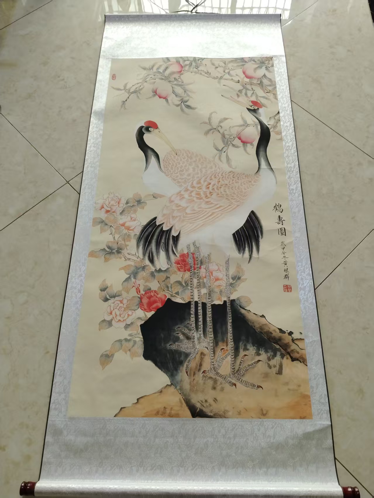 黄根群《鹤寿图》-嘉诚艺术