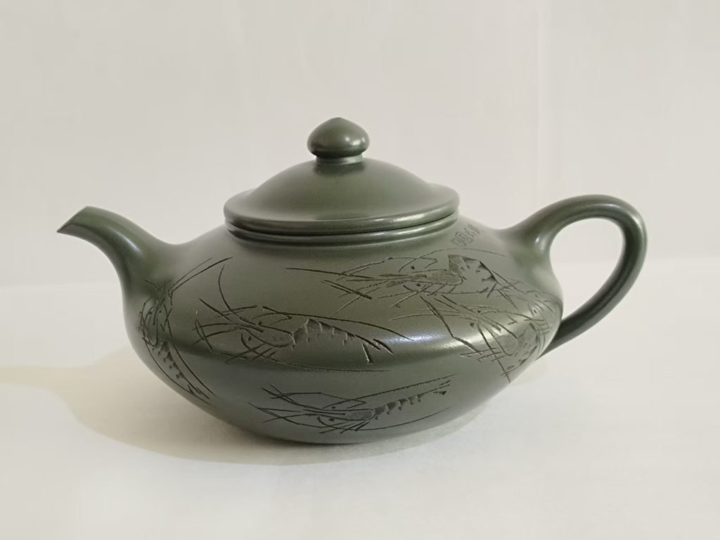 图片[1]-顾景舟《民国绿泥紫砂壶》群虾图-嘉诚艺术