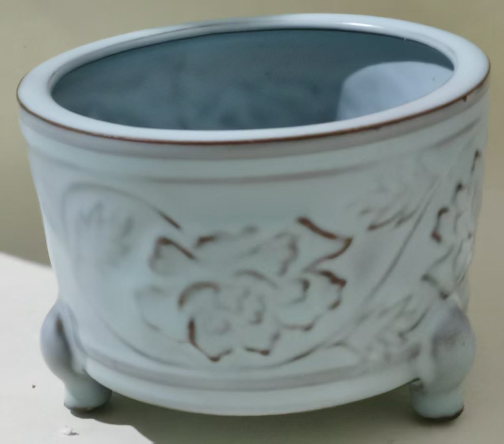 图片[1]-元丰元年《青白釉缠枝纹三足炉》清凉寺御制-嘉诚艺术