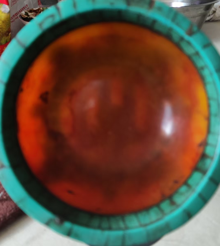 藏式蜜蜡嵌松石酥油碗