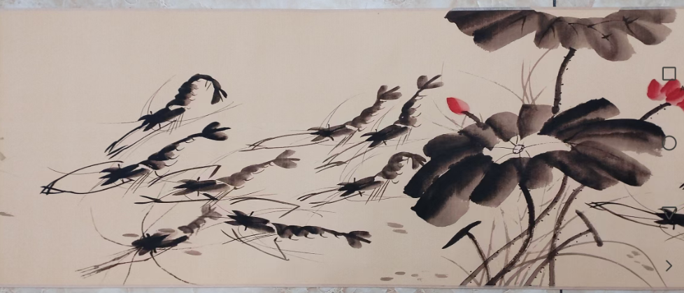 齐白石《虾趣图》