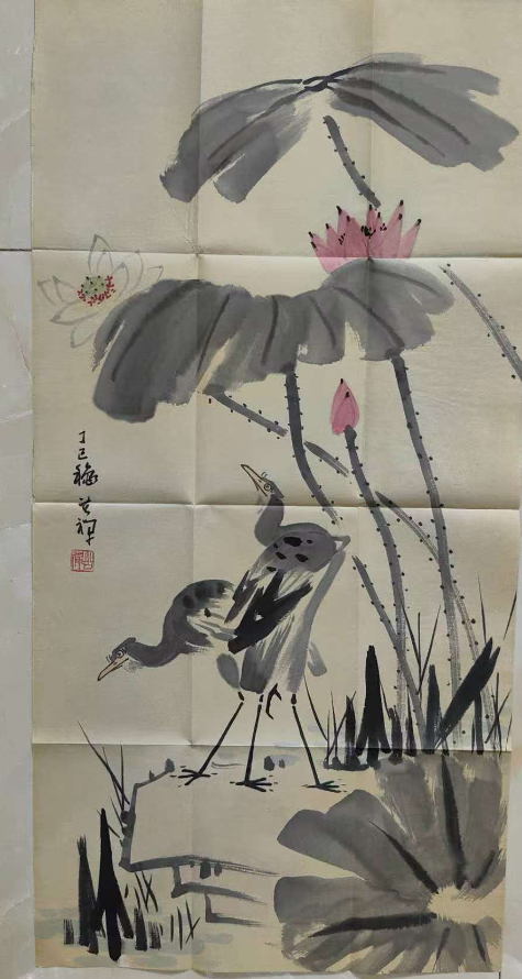 李苦禅《荷花鹭鸶图》-嘉诚艺术