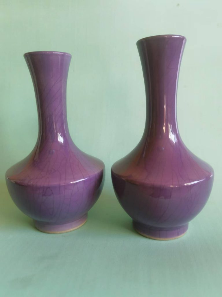 图片[1]-雍正年制《紫荆釉瓶》一对-嘉诚艺术