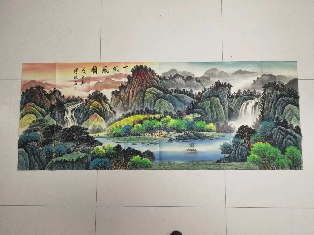 图片[1]-傅抱石《一帆风顺》-嘉诚艺术