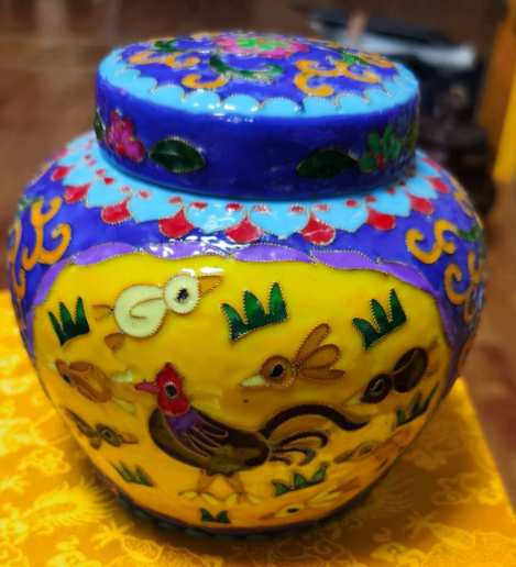 天字《掐丝夜光鸡缸罐》-嘉诚艺术