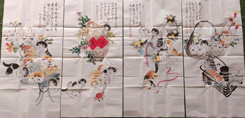 孙菊生《猫趣图》-嘉诚艺术