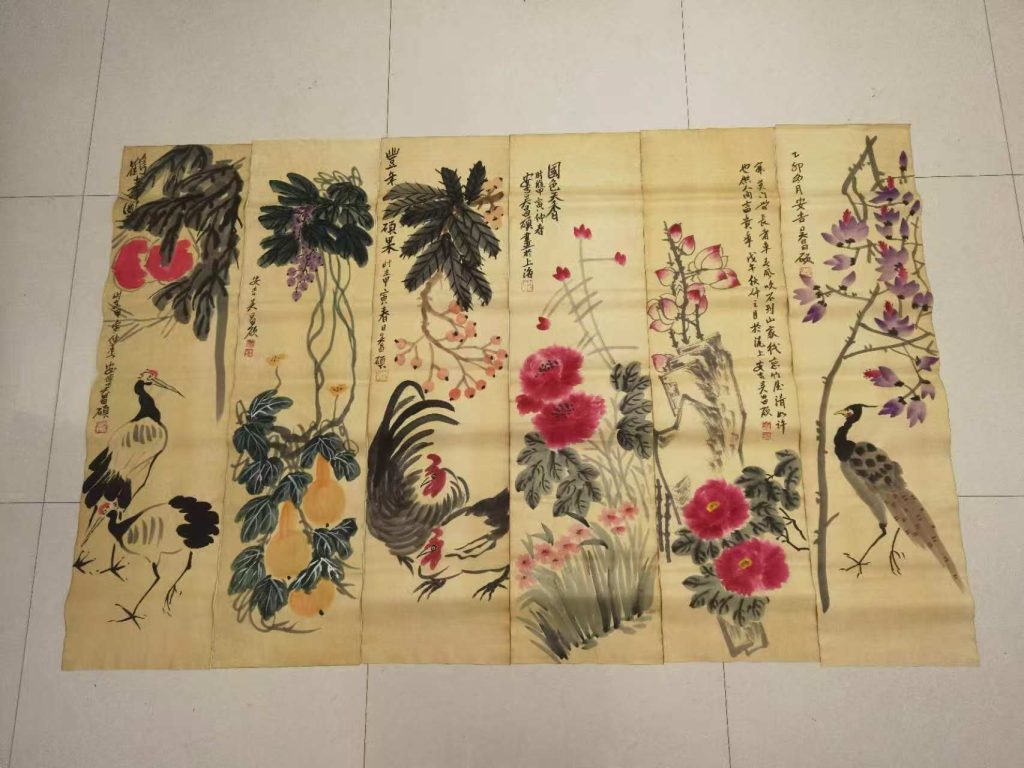 图片[2]-吴昌硕《花鸟图》十二条屏-嘉诚艺术