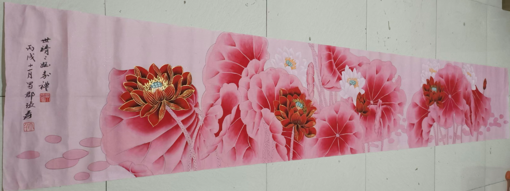 张大千《金线荷花》-嘉诚艺术