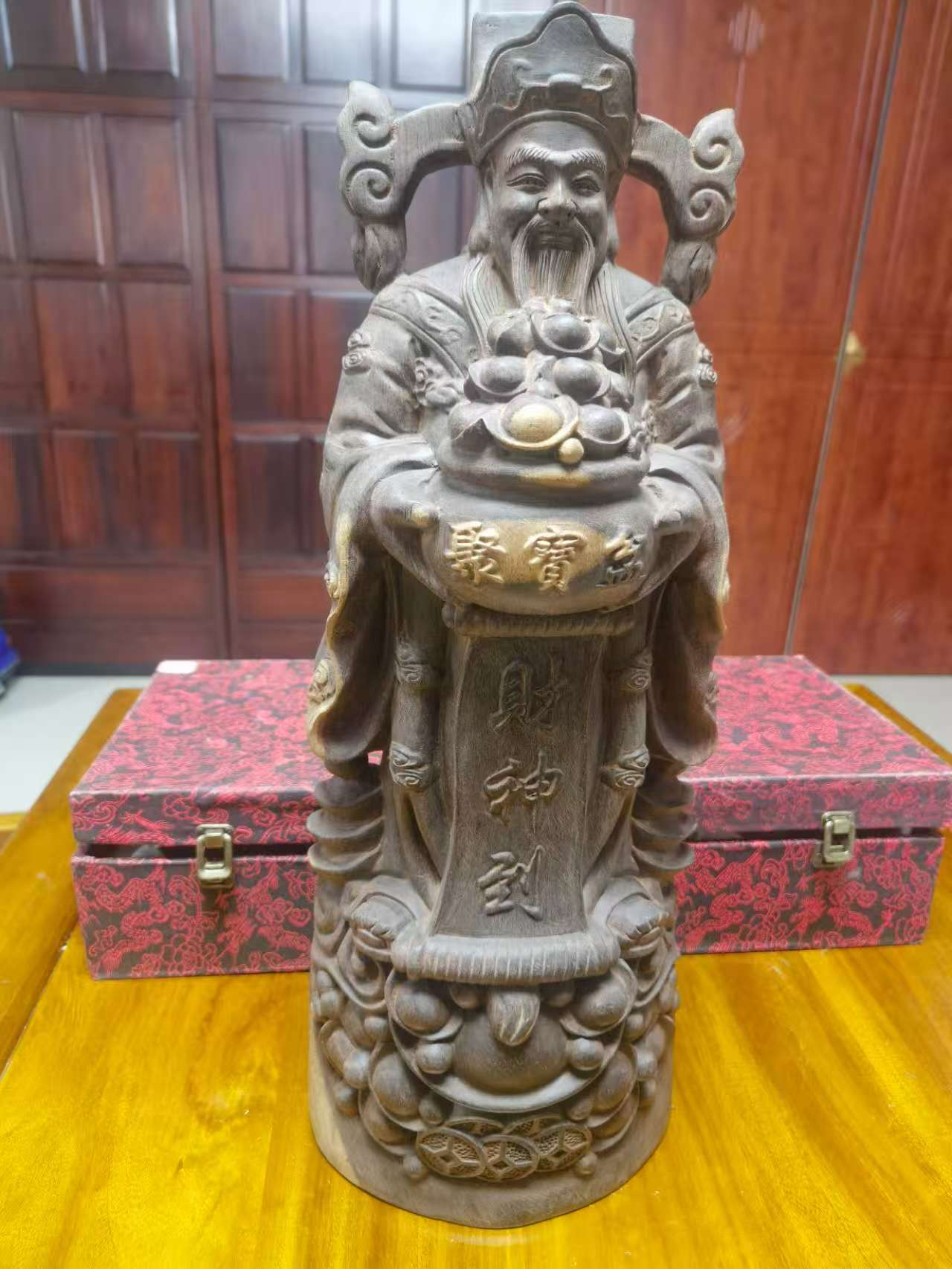 富森万年红土沉香《聚宝财神》摆件-嘉诚艺术