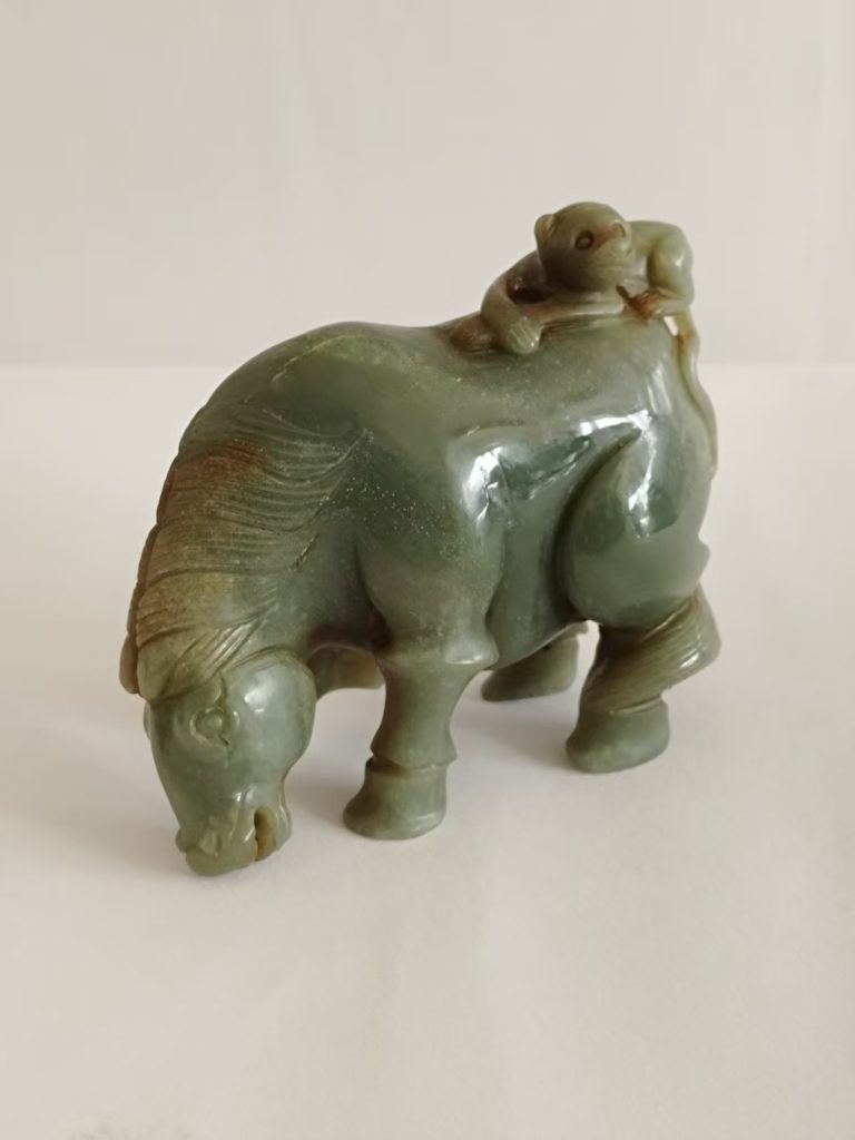 图片[1]-田青玉马上封侯摆件-嘉诚艺术