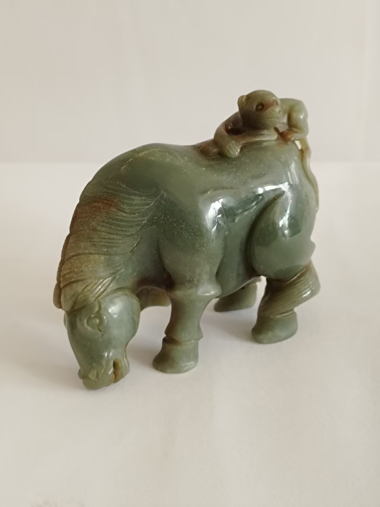 田青玉马上封侯摆件-嘉诚艺术