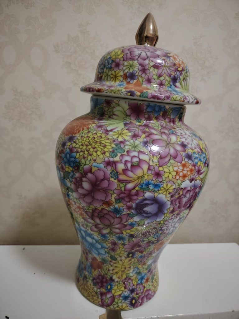 图片[1]-乾隆年制《珐琅彩万花锦纹将军罐》-嘉诚艺术
