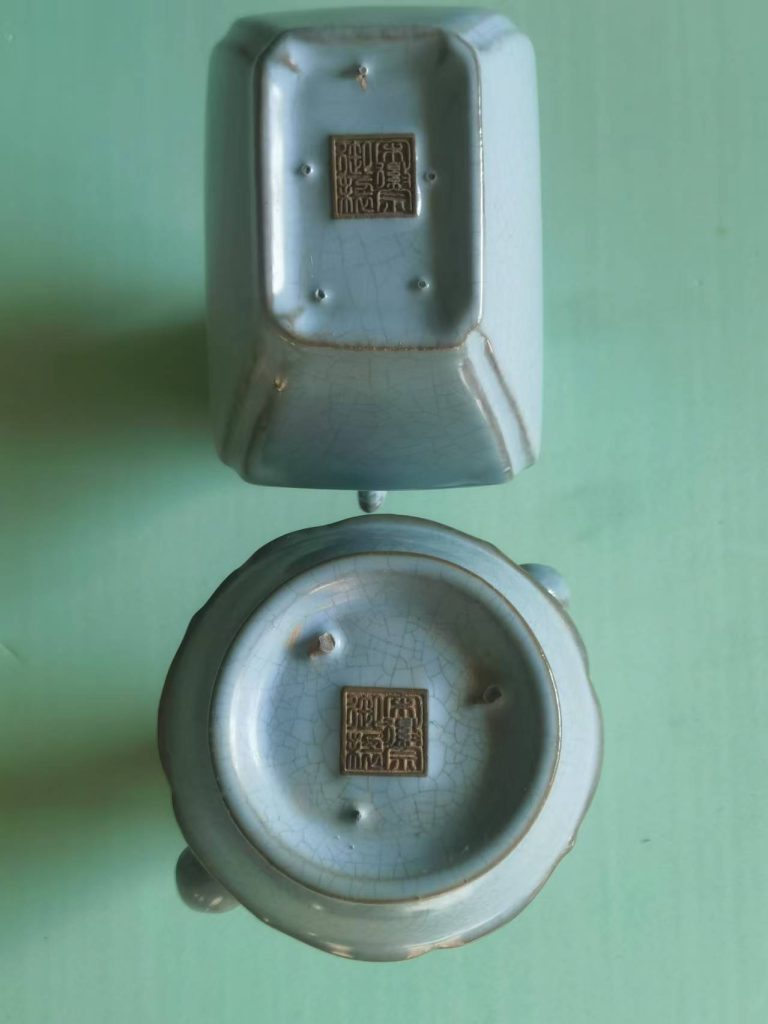 图片[2]-汝窑《天青釉双耳瓶》一对-嘉诚艺术