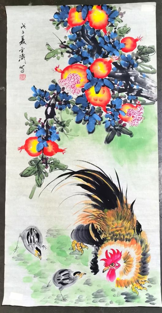 图片[1]-王雪涛《吉祥多子图》-嘉诚艺术