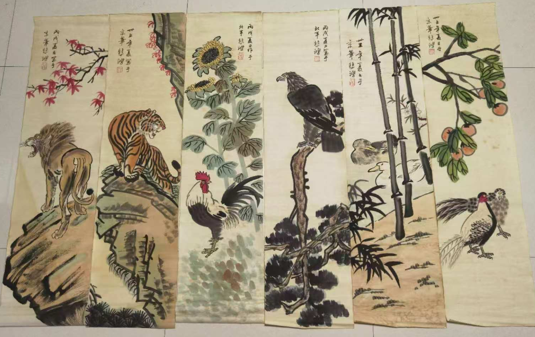 徐悲鸿《动物合集》十二 条屏