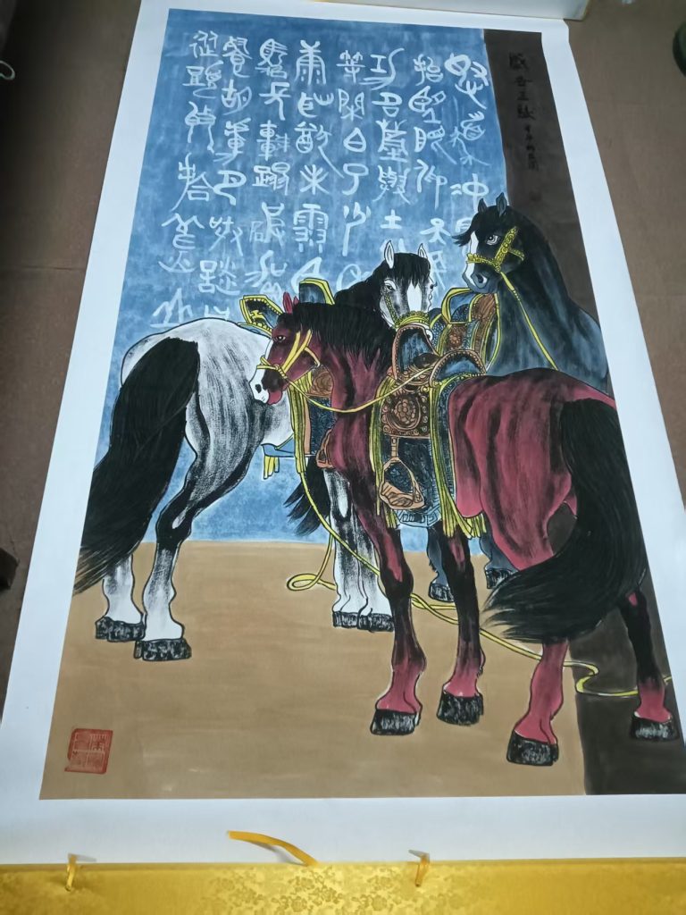 图片[1]-陈立国《盛世三骏》-嘉诚艺术