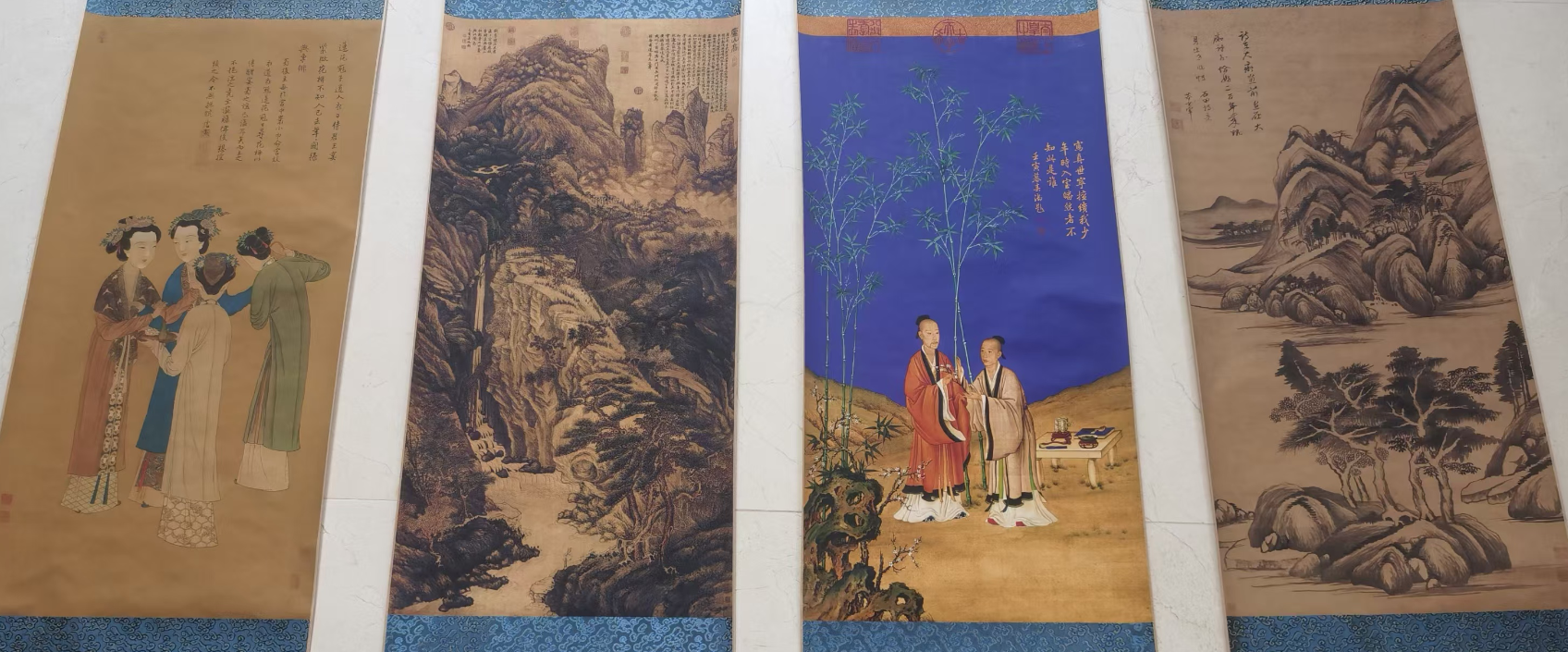 唐寅、沈周、董其昌、郎世宁《山水人物合集》*4-嘉诚艺术