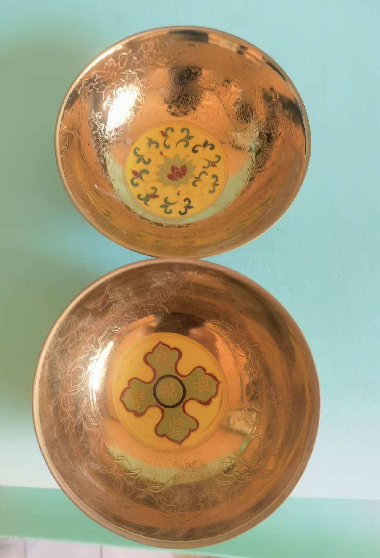白浒孤窑《黄红釉珐琅彩鎏金碗》一对-嘉诚艺术