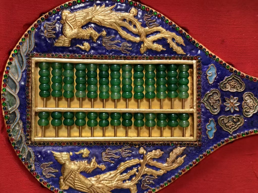 图片[2]-鎏金珐琅彩镶宝琵琶算盘-嘉诚艺术