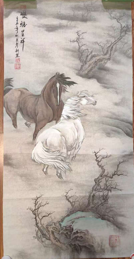 林彦新《双骏呈祥》-嘉诚艺术