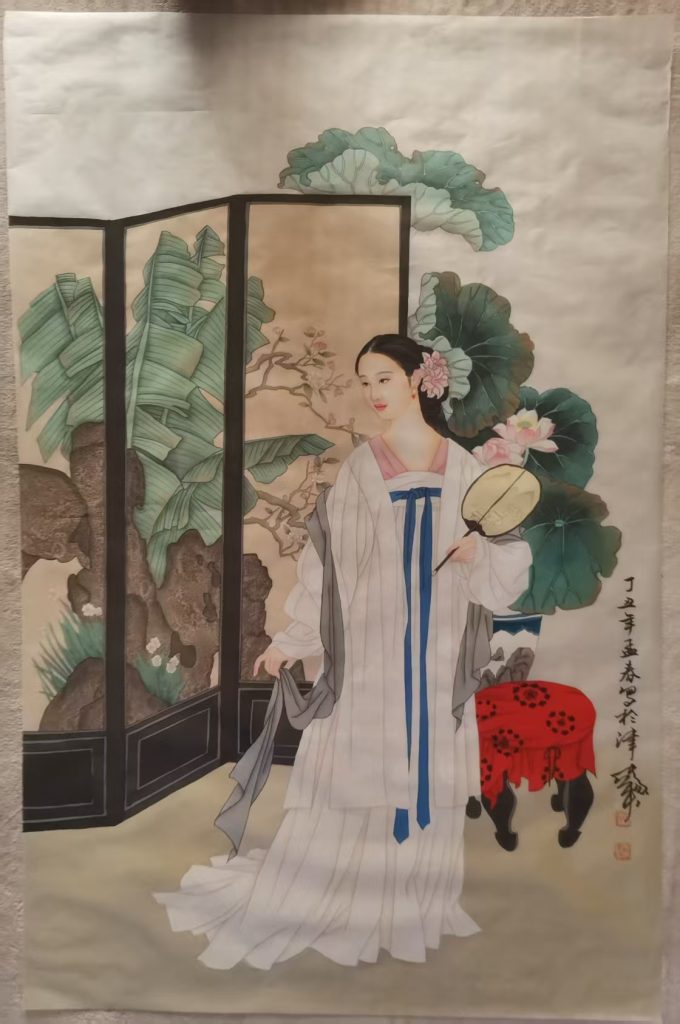 图片[1]-何家英《美女图》-嘉诚艺术