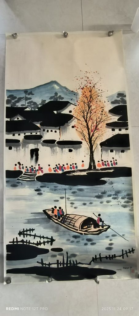 图片[1]-吴冠中《江南水乡》-嘉诚艺术