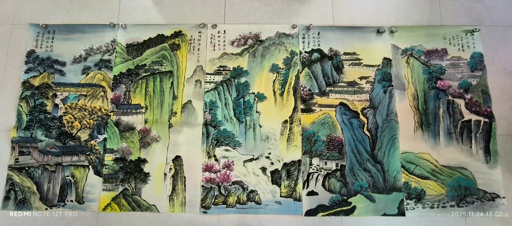 图片[1]-张大千《山水图》十条屏-嘉诚艺术