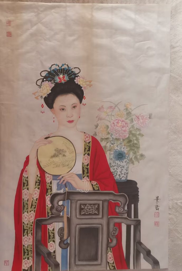 图片[1]-景哲《中国红-人物图》-嘉诚艺术